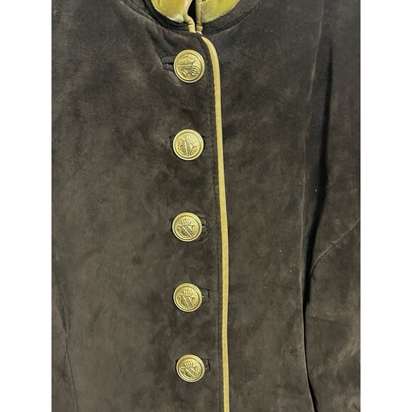 DOUBLE D RANCH USA Vintage beaded & fringe detail suede Long Jacket Large - Picture 3 of 7